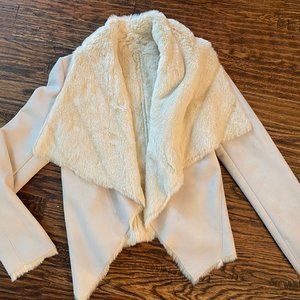 Womens Faux Fur and Suede Jacket